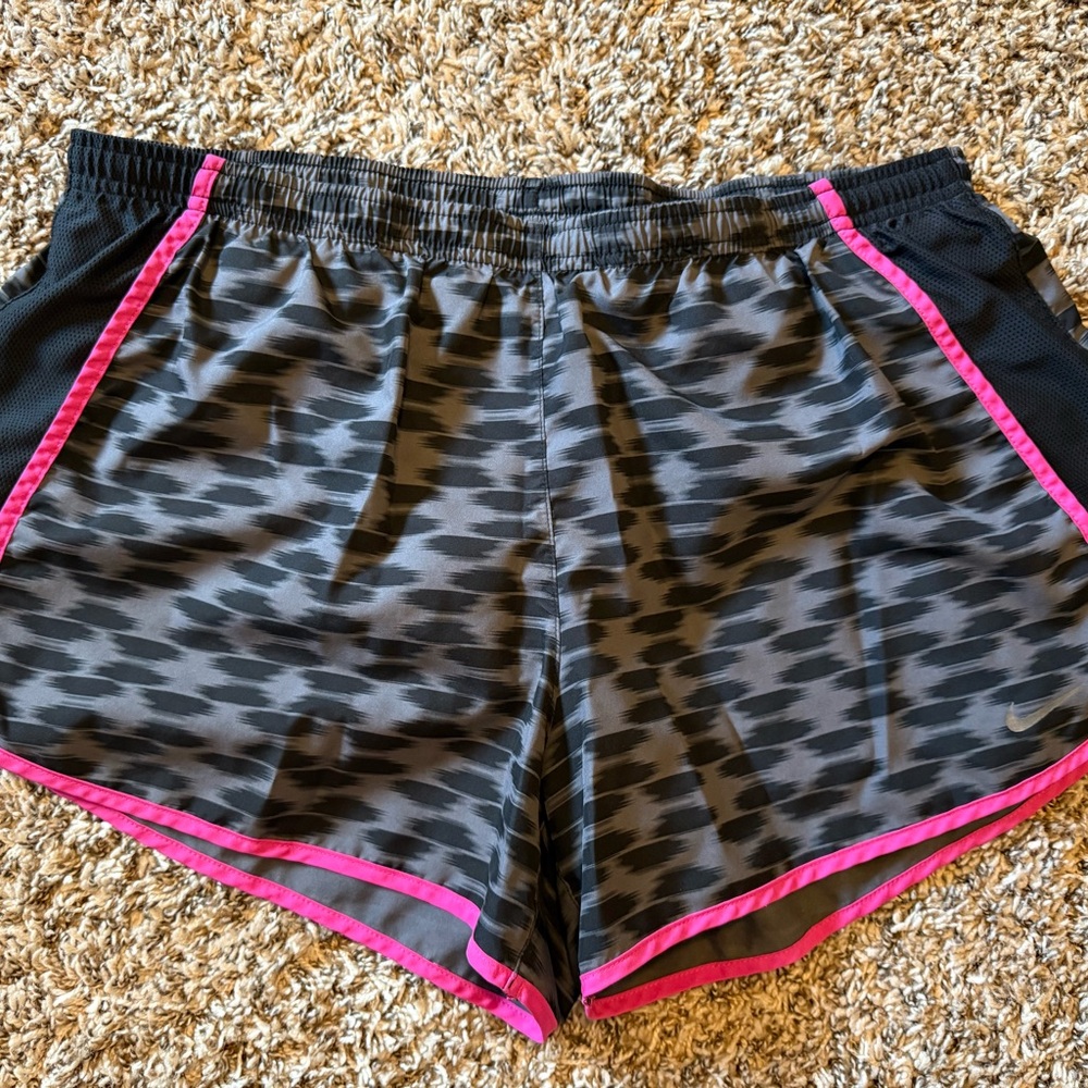 Nike Black and Gray Printed Athletic Shorts